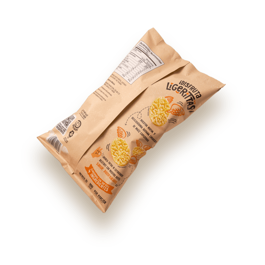 Empaque reverso de Ligerittas con información nutrimental